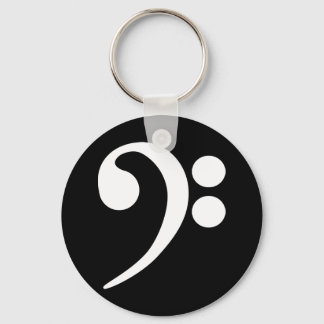 White Bass Clef Key Ring