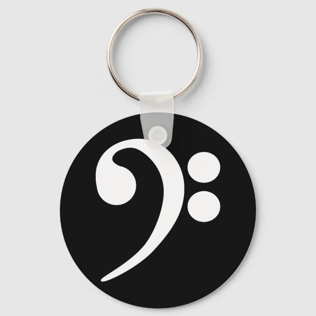 White Bass Clef Key Ring (Front)