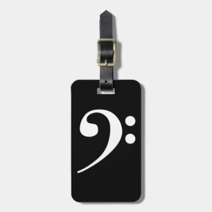 White Bass Clef Luggage Tag