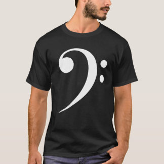 White Bass F Clef Music Symbol Music Lover T-Shirt