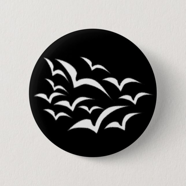 White bat Cloud Button (Front)