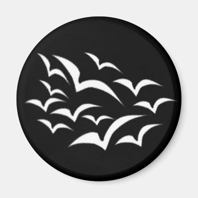 White Bat Cloud Magnet (Front)