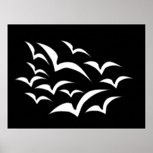 White Bat Cloud Poster (Front)