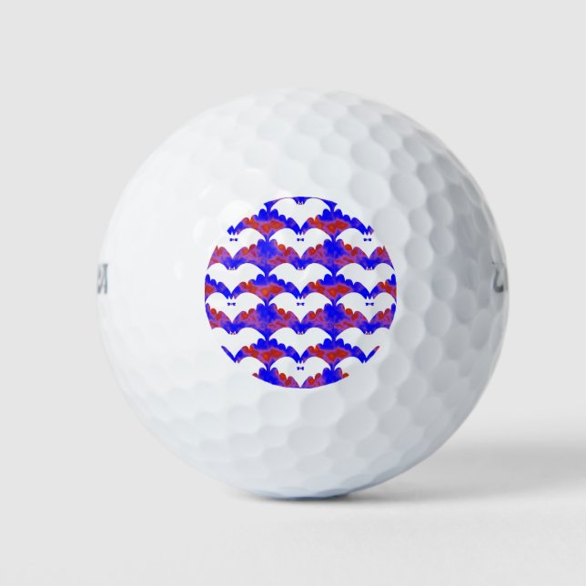 White Bats And Bows Blue Pink Golf Balls (Front)