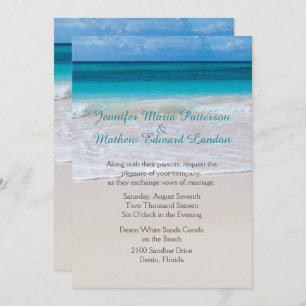 White Beach Custom Wedding Invitation
