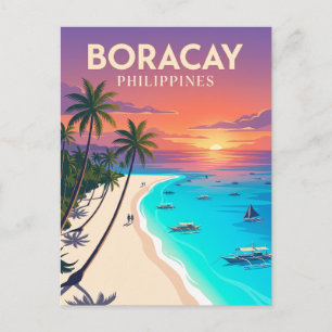 White Beach Philippines Postcard