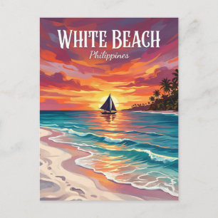 White Beach Philippines Postcard