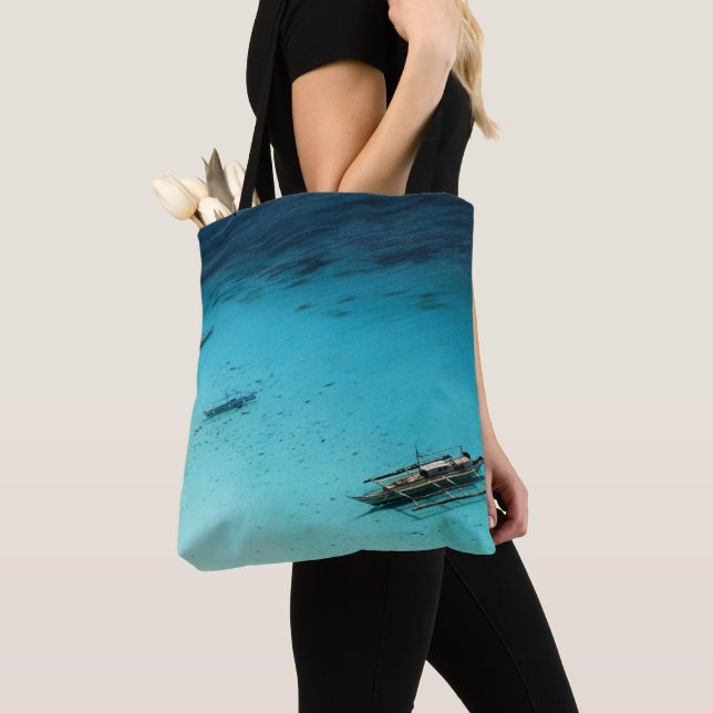 White Beach Tote Bag (Close Up)
