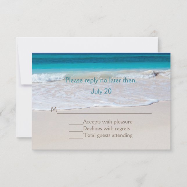 White Beach Wedding RSVP Card (Front)