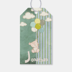 White Bear Balloons Cute Rustic Gift Tags