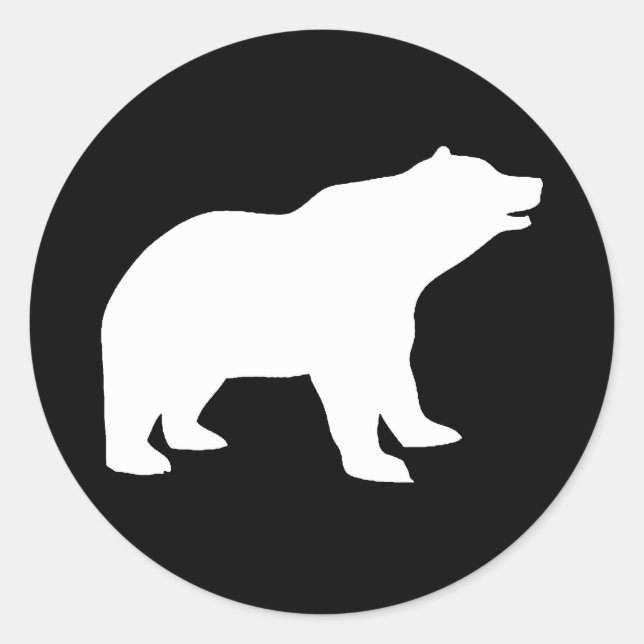WHITE BEAR CLASSIC ROUND STICKER (Front)