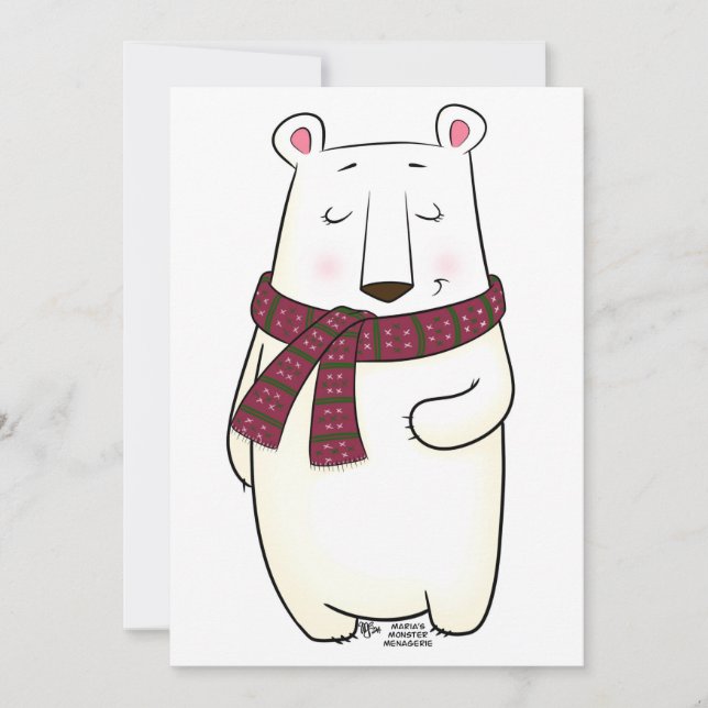 White bear, holiday card (Front)