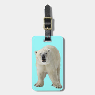 White bear luggage tag