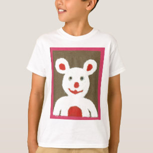 White Bear with Red Nose, Mouth, and Ears (Santa) T-Shirt