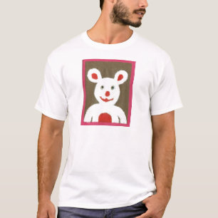 White Bear with Red Nose, Mouth, and Ears (Santa) T-Shirt
