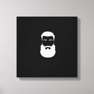 White Beard Wrapped Canvas