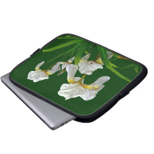 White Bearded Iris Blossoms Laptop Sleeve