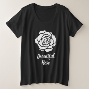 White Beautiful Rose Plus Size T-Shirt