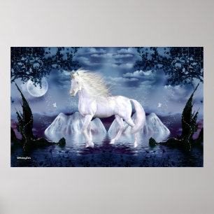 White Beauty Magical Unicorn Poster 1H