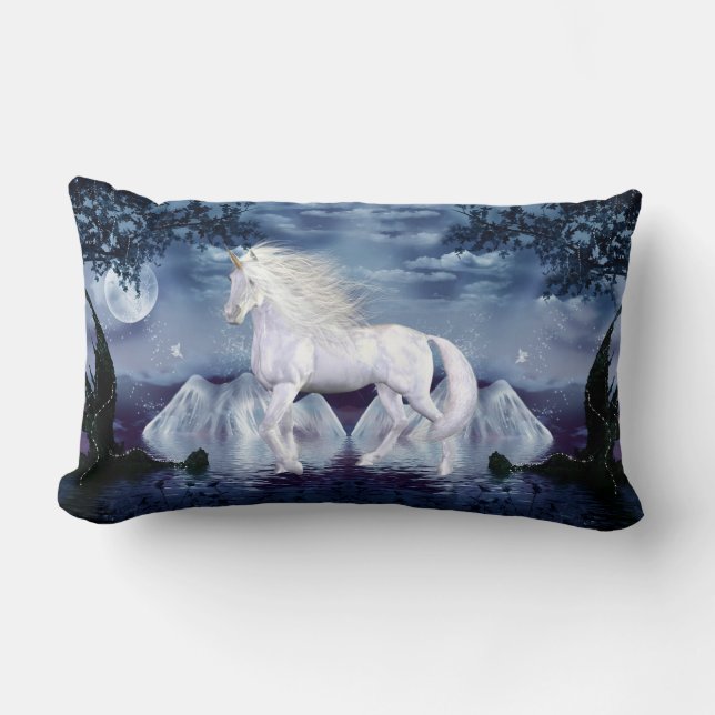 White Beauty Unicorn American MoJo Pillow (Front)