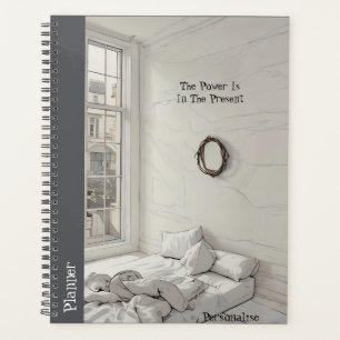 White Bedroom Decor Positivity Quote Grey Journal  Planner