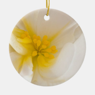 White Begonia Ceramic Tree Decoration