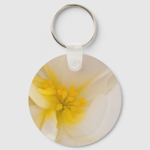 White Begonia Key Ring