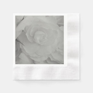 White Begonia Paper Napkins