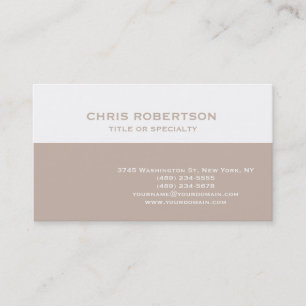 White Beige Modern Simple Plain Business Card