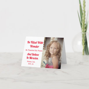 White Believe Photo Christmas Fold Holiday Card