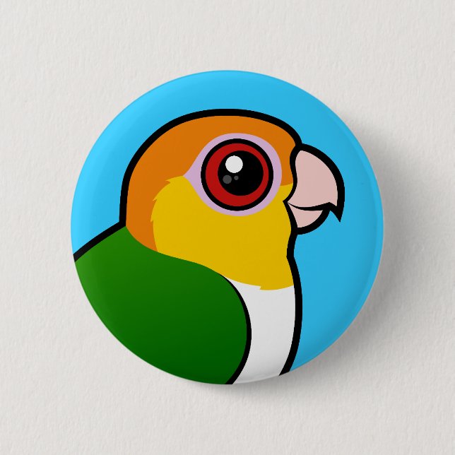 White-bellied Parrot 6 Cm Round Badge (Front)