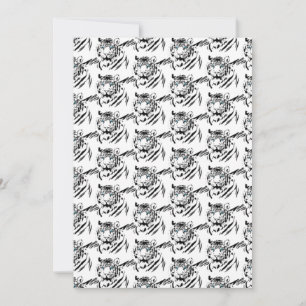 White Bengal Tiger Animal Lover Wild Feline Face Thank You Card
