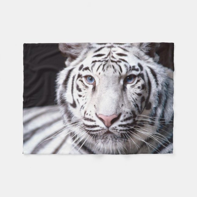 White Bengal Tiger Image Fleece Blanket (Front (Horizontal))