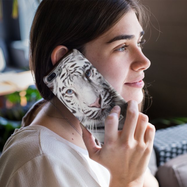 White Bengal Tiger Photography Add Name | Black Case-Mate iPhone Case (Creator Uploaded)