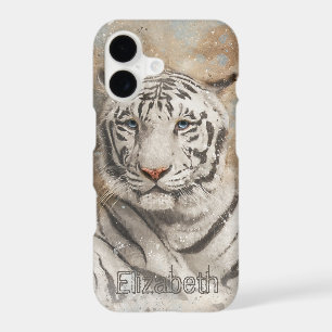 White Bengal Tiger Photography Modern Watercolor