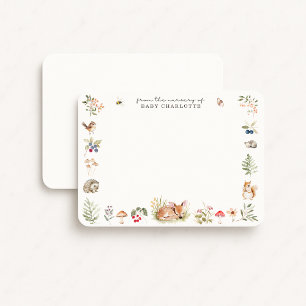 White BG, Woodland Nursery Stationery Note Card,  Announcement