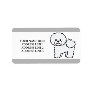 White Bichon Frise Dog And Personalised Text Label