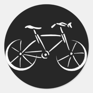 White Bicycle Classic Round Sticker
