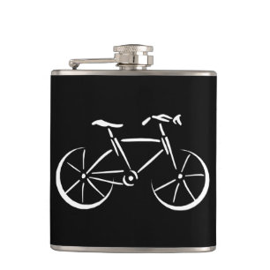 White Bicycle Hip Flask