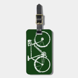 white bicycle luggage tag