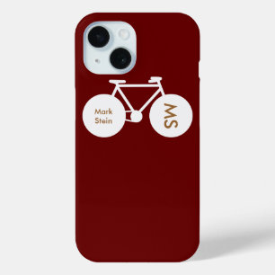white bicycle modern design iPhone 15 case