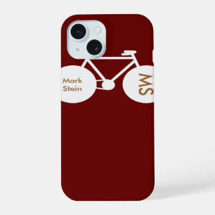 white bicycle modern design iPhone 15 case