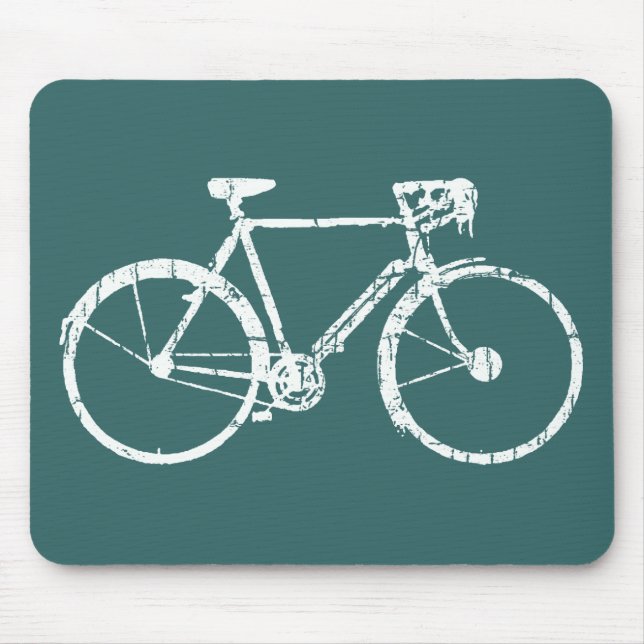 white bicycle mouse pad (Front)