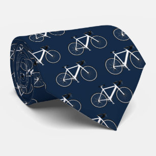 White Bicycle On Navy Blue Tie