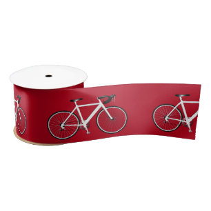 White Bicycle on Red Satin Ribbon