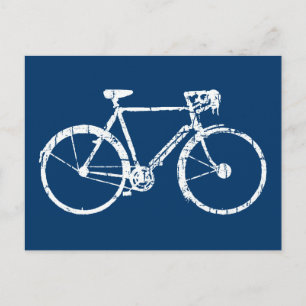 white bicycle postcard