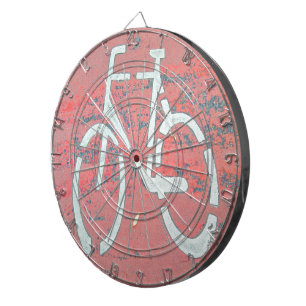 White Bicycle Red Street, Traffic Sign Bicycles Dartboard