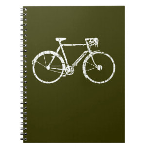 white bicycle spiral notebook