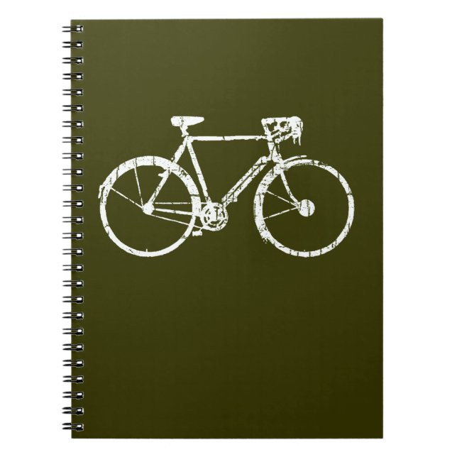 white bicycle spiral notebook (Front)