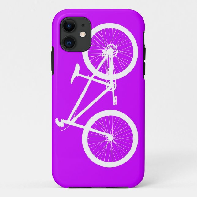 White Bike on Purple Case-Mate iPhone Case (Back)